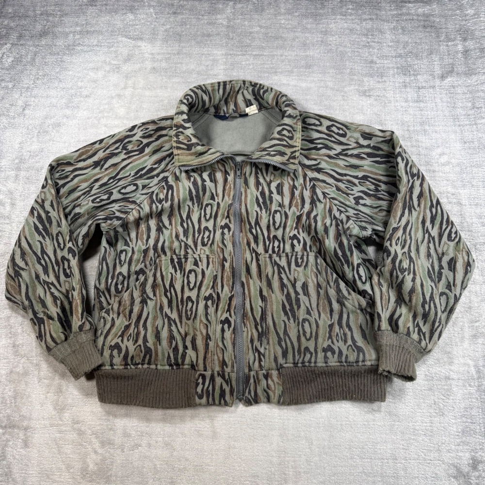 Woolrich Jacket Mens Large Shadow Bark Camo Wool Vintage 80s Hunting Made in USA